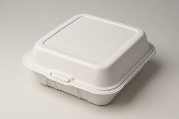 White, eco-friendly, biodegradable food container mockup for takeaway