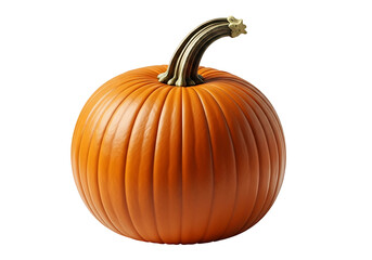 A vibrant orange pumpkin, beautifully detailed, stands out against a striking black background.