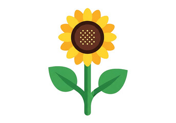 A cheerful, bright sunflower with vibrant yellow petals and a dark brown center stands out against a plain black background.
