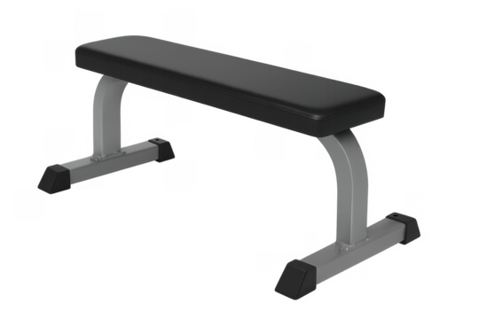 Adjustable weight bench isolated on transparent background for fitness training