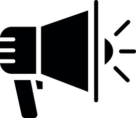 Megaphone icon black and white vector illustration