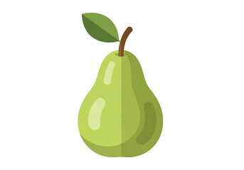 A vibrant lime green pear, simple yet detailed, is displayed against a striking black backdrop.