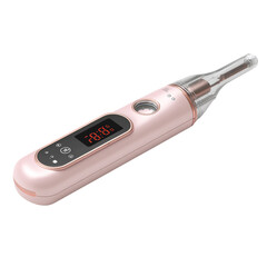 Pink laser hair growth comb device isolated on transparent background