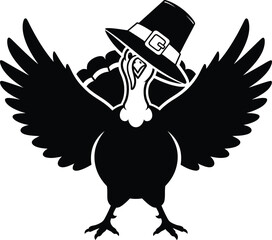 Thanksgiving turkey vector art of thanksgiving turkey with pilgrim hat illustration for festive designs and holiday celebrations vector