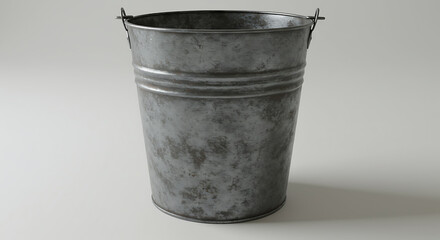 A Distressed Metal Bucket, Minimalist Composition