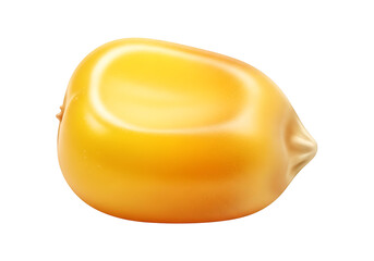 Fototapeta premium Close-up of a single, vibrant yellow corn kernel, presented against a stark black background.