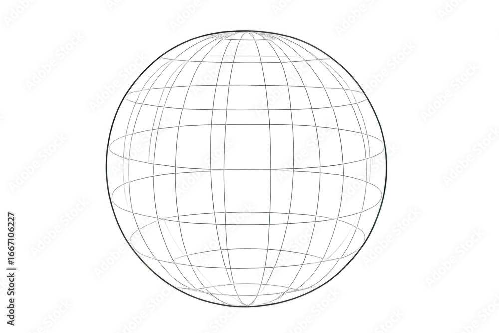 Poster rotating white wireframe sphere symbolizing worldwide connectivity, digital networking, global techn