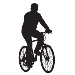 Fototapeta premium Silhouette of a person riding a bicycle enhancing fitness and promoting healthy lifestyle through outdoor activities for well being and transportation
