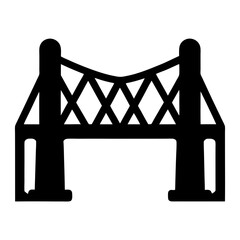 Minimalist Silhouette of a Truss Bridge, Symbolizing Connection and Engineering Prowess