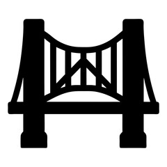 Simple bridge icon with symmetrical design and strong architectural expression