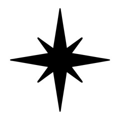 Fototapeta premium Eight pointed star radiating outwards with alternating sharp and rounded tips