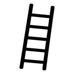 Stylized black and white image of a ladder with five rungs © Md