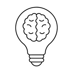 outline of brain forming the filament of a bulb 