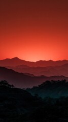 Fototapeta premium Colorful sunset over mountain peaks
