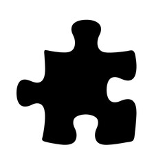 The solitary black jigsaw puzzle piece symbolizes connection, problem solving and unity
