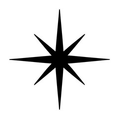 Abstract eight pointed star on a white background with pointy shapes