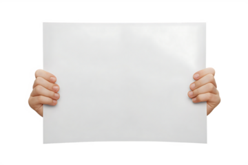 Person Holding Empty White Paper Sheet Isolated graphic design isolated on a transparent background