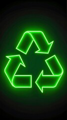 Obraz premium Neon green recycle symbol (1)