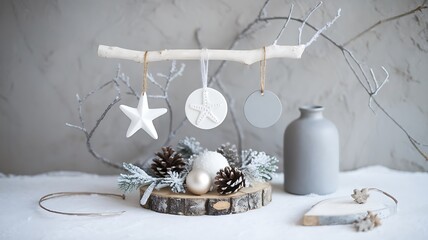 A Rustic and Elegant Winter Holiday Decoration Display