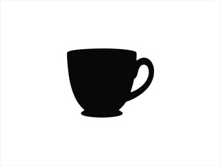 cup silhouette vector hand drawn illustration on white background. cup single icon.