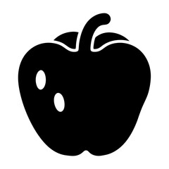 Stylized apple illustration in black and white, simple and modern design