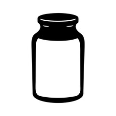 Simplified Black and White Illustration of a Jar for Storage or Preservation
