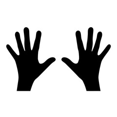 Obraz premium Two simple hands silhouette illustration on white background ideal for designs