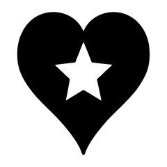 A Black Heart with a White Star in the Center, A Bold Design