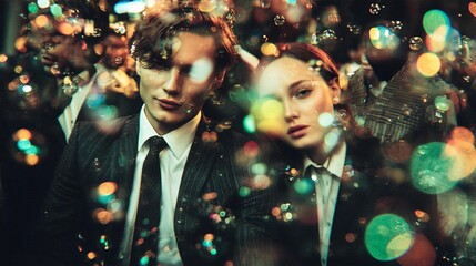 Young people on party, portrait 