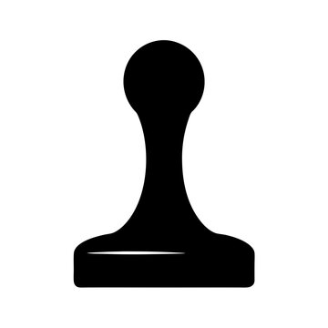 Black silhouette illustration of a pawn chess piece on a white background