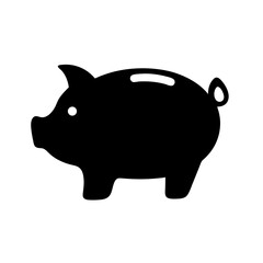 Black silhouette of a piggy bank representing financial savings and wealth accumulation