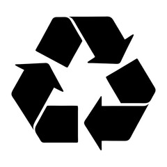 A Black and White Recycling Symbol Promoting Environmental Responsibility and Sustainability
