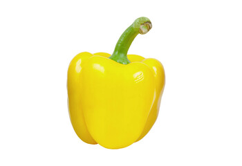 Bright yellow bell pepper isolated on transparent background