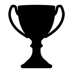 Elegant black silhouette of a trophy cup standing for victory and achievement