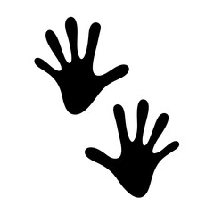 Two Black Handprints on a White Background, Signifying Play or Childhood Fun