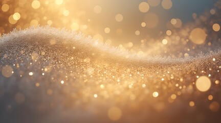 frosty droplet art across a golden gradient, delicate light scatter, elegant Christmas abstract composition
