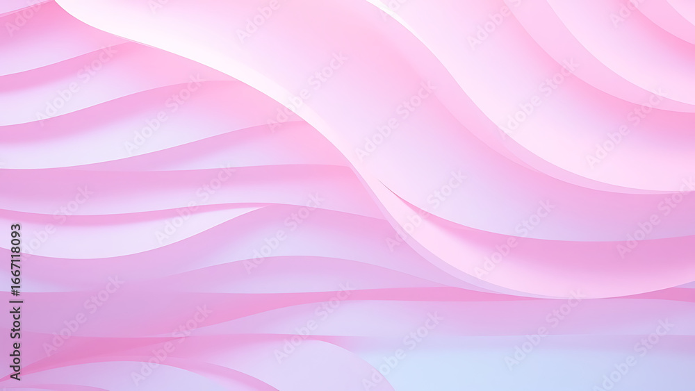 Poster layered forms creating rhythmic stripes pastel colored abstract composition