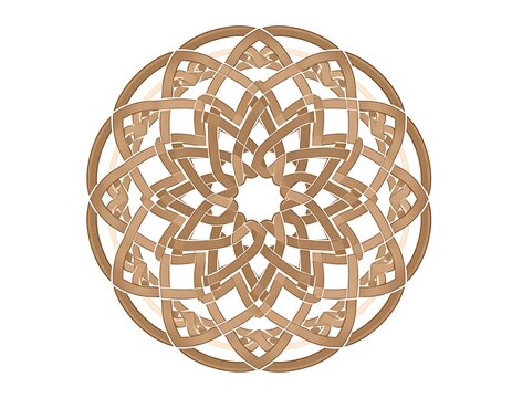 Beige Celtic Knot Mandala Design.