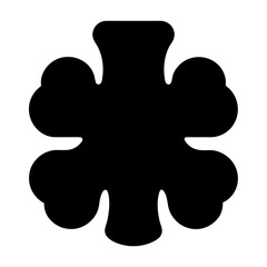 Abstract Black Clover Design with Rounded Edges, Simple and Modern Look