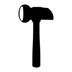 Black silhouette of a hammer, a common hand tool for driving nails