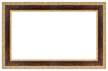 Old style vintage golden frame isolated on a white background
