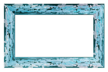 Vintage blue frame isolated on a white background