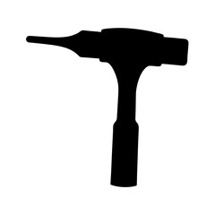 Black Silhouette of a Tack Hammer Tool with a Sharp Point