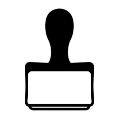 Silhouette of a rubber stamp with a blank space for customization
