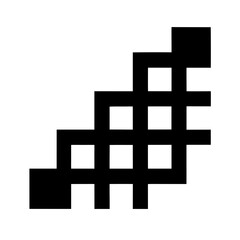 Abstract geometric grid pattern forming a stair step design in black and white