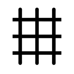 Fototapeta premium Bold black lines intersect to form a grid on a white background