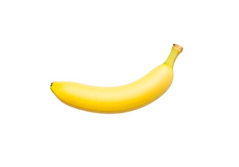 A single, ripe banana is presented against a stark black background.