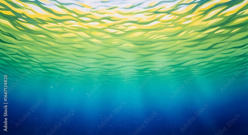 Aufkleber sunlight streams through the oceans surface, creating a mesmerizing underwater scene