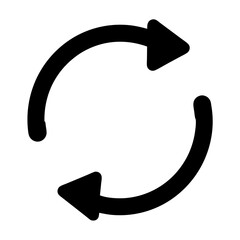 Circular Arrow Illustration Depicting Movement or Repetition with a Clean Black Design