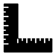 Black right angle ruler used for measuring and construction design work